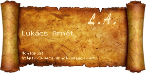 Lukács Arnót névjegykártya